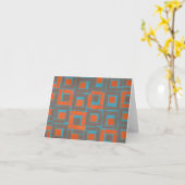 Bunter blauer orange Quadratentwurf Karte (Gelbe Blume)