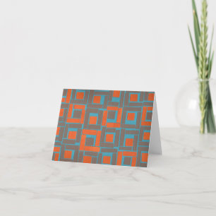 Bunter blauer orange Quadratentwurf Karte