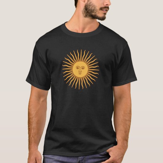 Bunter blauer und gelber lächelnder Sun von Mai T-Shirt (Vorderseite)