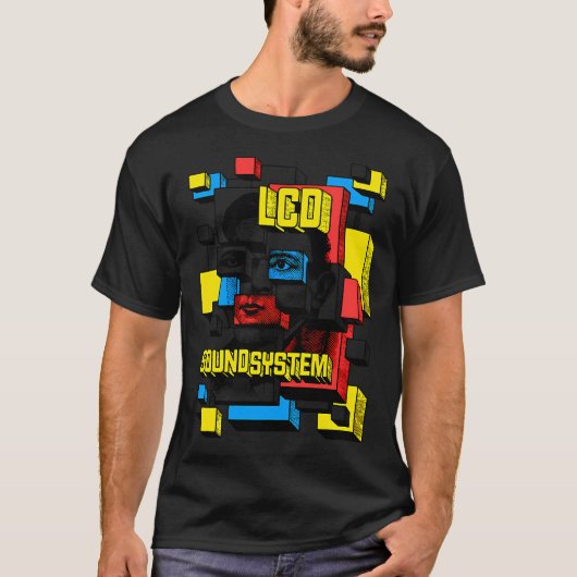 Bunter Block Face Man T-Shirt (Vorderseite)