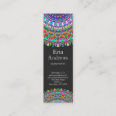 Bunter BlumeMandala Mini Visitenkarte (Vorderseite)