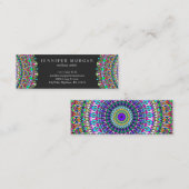 Bunter BlumeMandala Mini Visitenkarte (Vorne/Hinten)