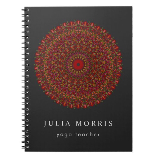 Bunter BlumeMandala Notizblock (Vorderseite)