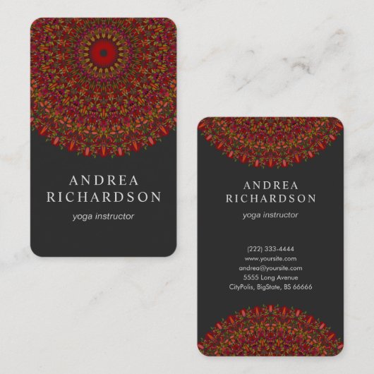Bunter BlumeMandala Visitenkarte (Vorne/Hinten)