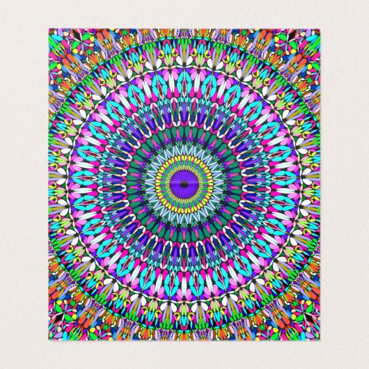 Bunter BlumeMandala Visitenkarten (Innenseite Aufgefaltet)