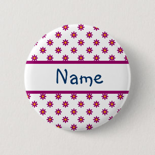Bunter Blumen-Entwurf Button