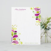 Bunter BlumenDeko-Blätter-Natur-Kunst-DekoChic Briefkopf (Stehend Vorderseite)