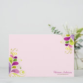 Bunter BlumenDeko-Blätter-Natur-Kunst-DekoChic Briefpapier (Stehend Vorderseite)