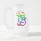 BUNTER BLUMENmonogramm-BUCHSTABE B Mattglas Bierglas (Links)