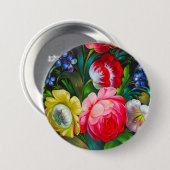 bunter Blumenstrauß Button (Vorne & Hinten)