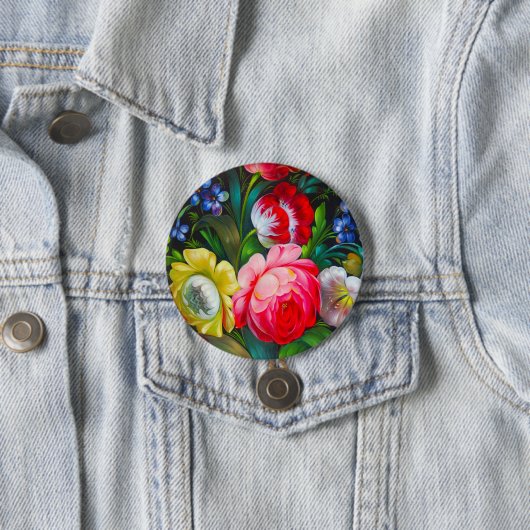 bunter Blumenstrauß Button (Beispiel)