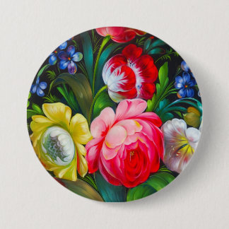 bunter Blumenstrauß Button
