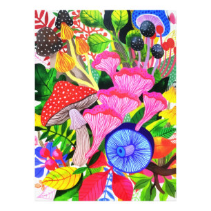 Bunter Blumenwald botanisch Fotodruck