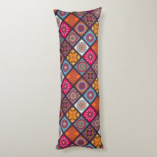 bunter bohischer Stil Seitenschläferkissen (Rückseite (Vertikal))