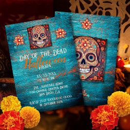 Bunter Boho Halloween-Tag der Toten Einladung