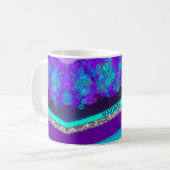 Bunter Bokeh Silver Glitzer Kaffeetasse (Vorderseite Links)