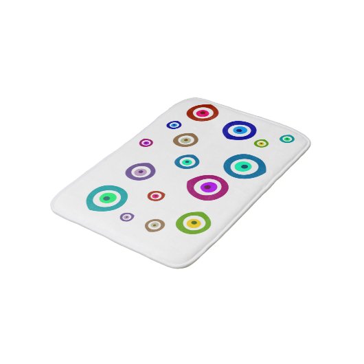 Bunter böser Blick Badematte (Schrägansicht)