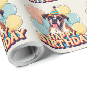 Bunter Boxerhund Geschenkpapier (Rolleneckpunkt)