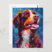Bunter Bretaghund Postkarte (Vorne/Hinten)