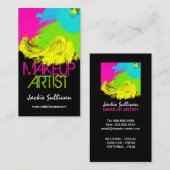 Bunter Brushstrokes-Maskenbildner Visitenkarte (Vorne/Hinten)