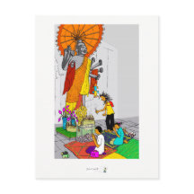 Bunter buddhistischer Tempel aus der Postkarte Kam