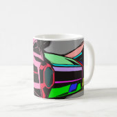 Bunter Cadillac Kaffeetasse (VorderseiteRechts)