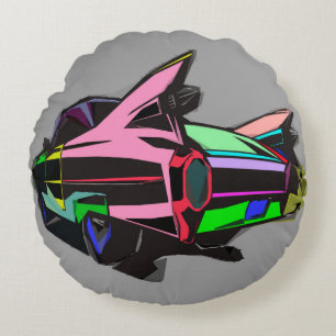 Bunter Cadillac Rundes Kissen