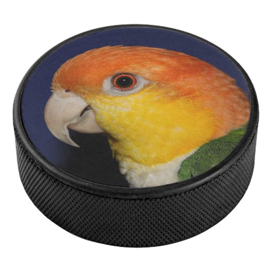 Bunter Caique-Papagei Eishockey Puck (3/4)