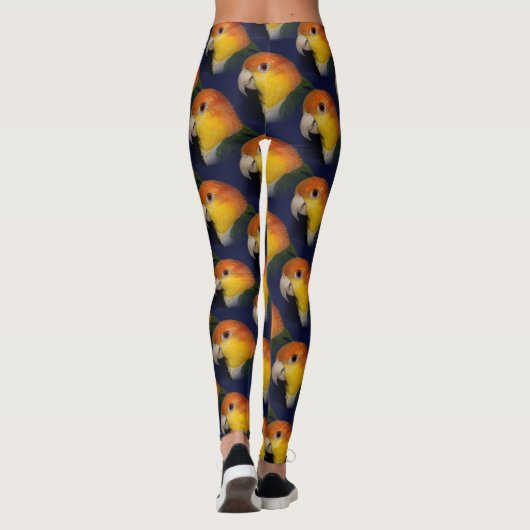Bunter Caique-Papagei Leggings (Rückseite)