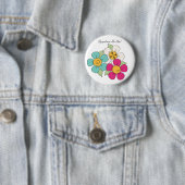 Bunter Cartoon-Gänseblümchen-Großmutter-Knopf Button (Beispiel)