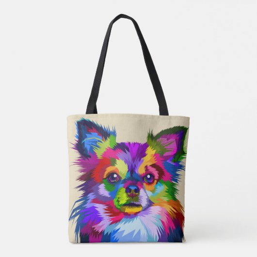 Bunter Chihuahuahund - Tasche (Rückseite)