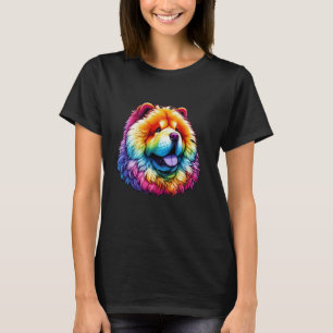 Bunter Chow-Chow-Hundefan-Druck Regenbogenfarben T-Shirt