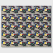 Bunter Citroen 2 CV Geschenkpapier (Flach)