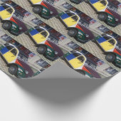 Bunter Citroen 2 CV Geschenkpapier (Ecke)