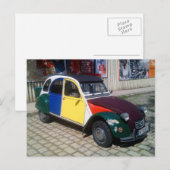Bunter Citroen 2 CV Postkarte (Vorne/Hinten)