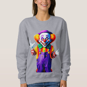 Bunter Clown-Charakter in leuchtendem Kostüm Sweatshirt