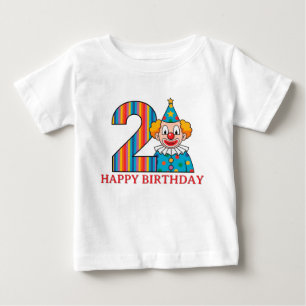 Bunter Clown mit Regenbogen-Zahl Baby T-shirt