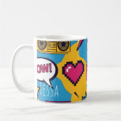 Bunter Comic-Nerd-Gamer-Pop-Art Kaffeetasse (Links)