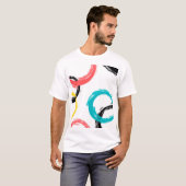 Bunter, cooler, moderner, trendy Bürstenanschlag T-Shirt (Vorne ganz)