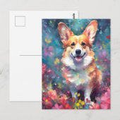Bunter Corgi Postkarte (Vorne/Hinten)