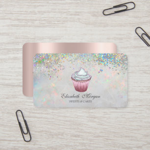 Bunter Cupcake-Konfetti Holografisch Visitenkarte