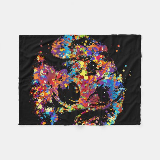 Bunter Dackelhund - Dackel Fleecedecke (Vorderseite (Horizontal))