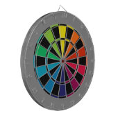 Bunter Dartscheibe-Regenbogen mit schwarzem Grau Dartscheibe (Vorderseite Links)