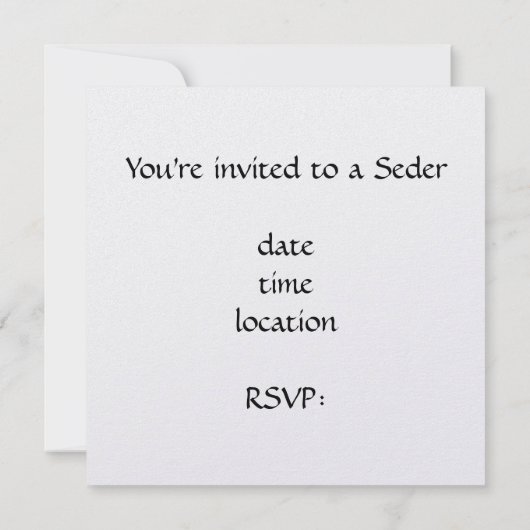 Bunter Davidsstern Seder Einladung (Rückseite)