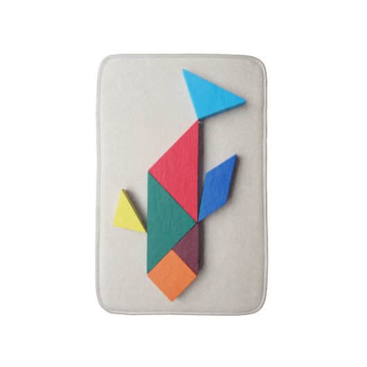 Bunter DelphinTangram Badematte (Vorderseite Vertikal)