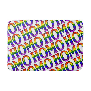 Bunter diagonaler Regenbogen färbt Homo-Muster Badematte