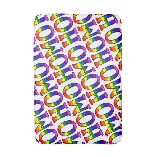 Bunter diagonaler Regenbogen färbt Homo-Muster Badematte (Vorderseite Vertikal)