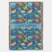Bunter Dinosaurier personalisiert Decke (Vorderseite Vertikal)