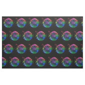 Bunter Disco-Ball-Druck auf schwarzem Gewebe Stoff (Fat Quarter (45,7 x 55,9 cm))