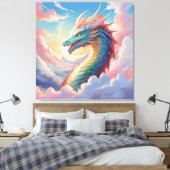 Bunter Drache am Himmel Leinwanddruck (Insitu (Schlafzimmer))
